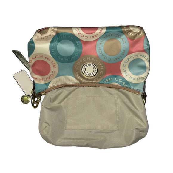 Coach Rare Snaphead Multicolor Satin Signature Print Leather Trim CrossBody Bag - Picture 6 of 15